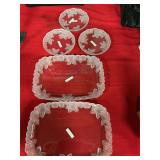 Frosted Rose Platters, serving plates