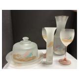 Frosted Cheese/ cracker plate w/ lid