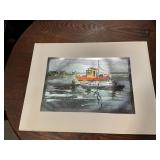 Foil etching art pictureby Lionel Barrymore signed