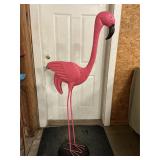 Metal flamingo yard art 60ï¿½ tall