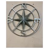 Metal galvanized wall decor compass 24ï¿½ round
