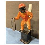 Vintage black Americana cast iron Jockey 12ï¿½ T
