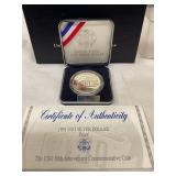 1991 USO silver dollar proof
