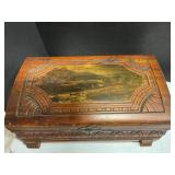 Wooden jewelry box with costume jewelry