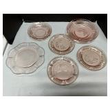 Pink depression glass Plates
