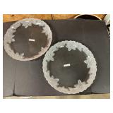 2 Frosted Rose 14ï¿½ Platters