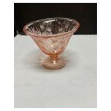 Pink depression glass dish