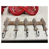 Decorative fish coat rack for wall