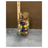 Quart jar of marbles