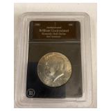 Authenticated uncirculated 1981Kennedy half dollar