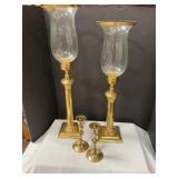 Brass candleholders 20ï¿½,18ï¿½ & 6ï¿½