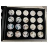 40 Walking Liberty REPLICAS IN DISPLAY CASE