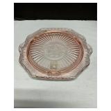 Pink depression glass Pie plate