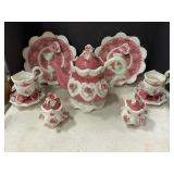 Vintage porcelain rose pattern tea set