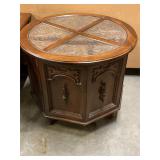 Vintage wooden end table w storage