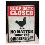 Metal sign 15ï¿½ tall 12ï¿½ wide