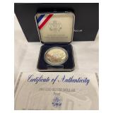 1991 USO silver dollar proof