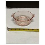 Pink depression glass bowl