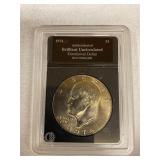 Authenticated 1974 uncirculated Eisenhower dollar