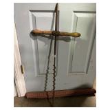 Antique T handle wood Auger