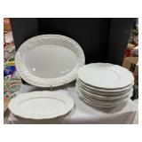 Platter, serving platter, 8 plates 8 bowls