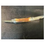 Ka-Bar 2 Blade Folding Knife Stag Handles