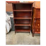 Antique wooden bookshelf w brass claw feet50"x9"