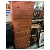 Lingerie chest cherry 7 drawers 54" tall x 18.5" w