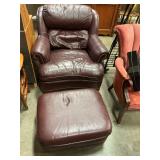 Hancock & Moore leather chair & ottoman no ship