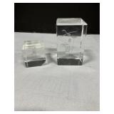 3D Laser Etched Glass paperweights frog/ chicken