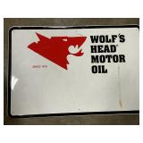 Wolfs Head Motor oil sign metal 2