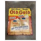 Old gold metal sign 33" tall x 28" wide