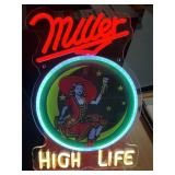 Miller high Life Neon sign 14" tall x 11 " wide