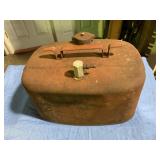 Vintage metal outboard boat motor fuel tank