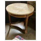 Marble Top Side Table 19" tall 22" round
