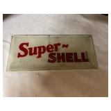 Super shell sign 11" glass