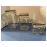 Glass Canisters 9',8'&5's tall