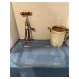 Pyrex 13x9x2 baking dish / vintage mixer& pot