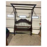 Antique 4 poster canopy full size bed mid century