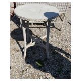 Wicker patio side table