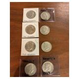 8 Kennedy Half Dollars 1966,67,68,69