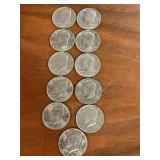 11 Kennedy Half Dollars assorted dates
