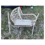 Wicker baby doll cradle
