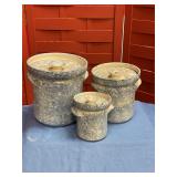 Blue sponge pattern canister set