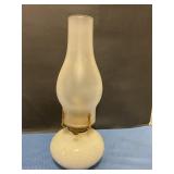Vintage Victorian Style milk glass oil lamp 13' t