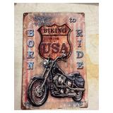 Born To Ride sign 8' x 11' Metal Sign