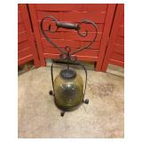Farmhouse Style Metal and Glass Candle Lantern