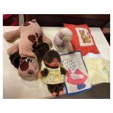 Vintage plush w/ pillow and receiving blanket