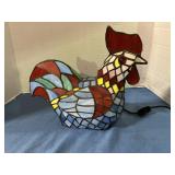 Tiffany style stained glass hen lamp
