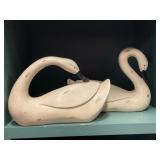 2 Wooden Swans